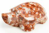 Polished Red Flower Marble Turtle - India #311880-1